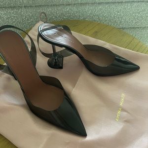 Amina Muaddi 
Holli Clear Slingback Pumps